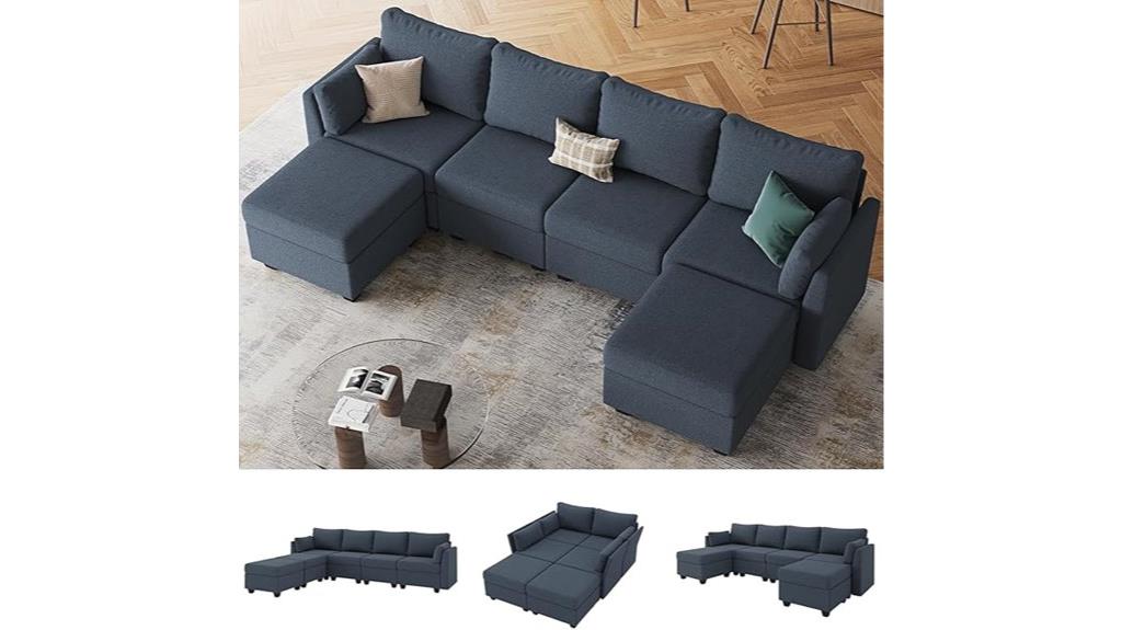 six seat storage sectional