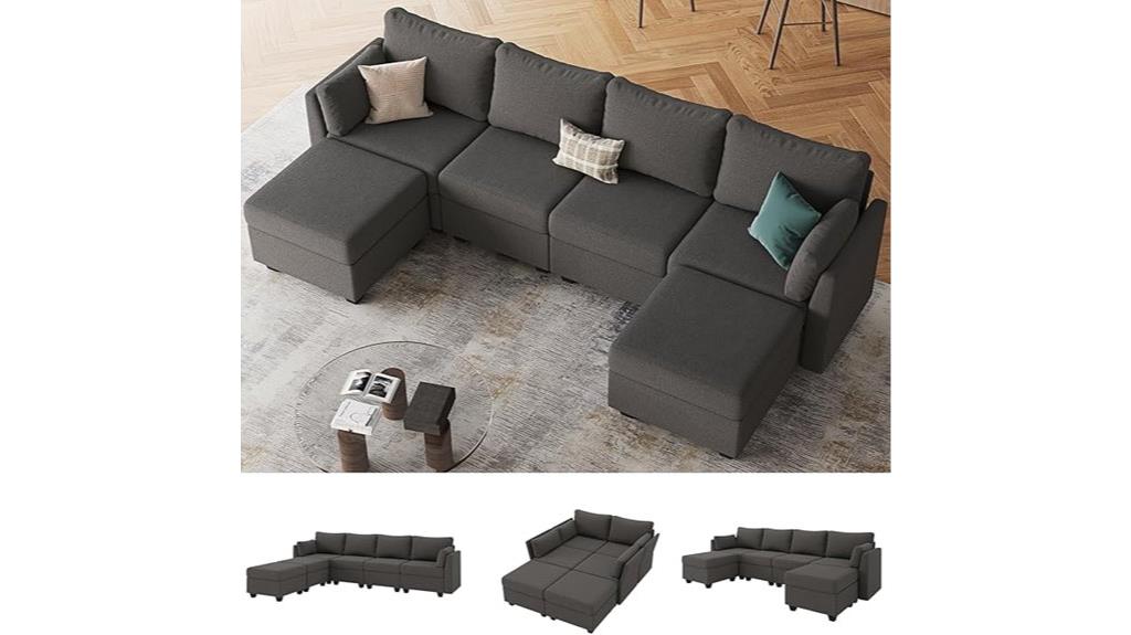 six seat storage sofa
