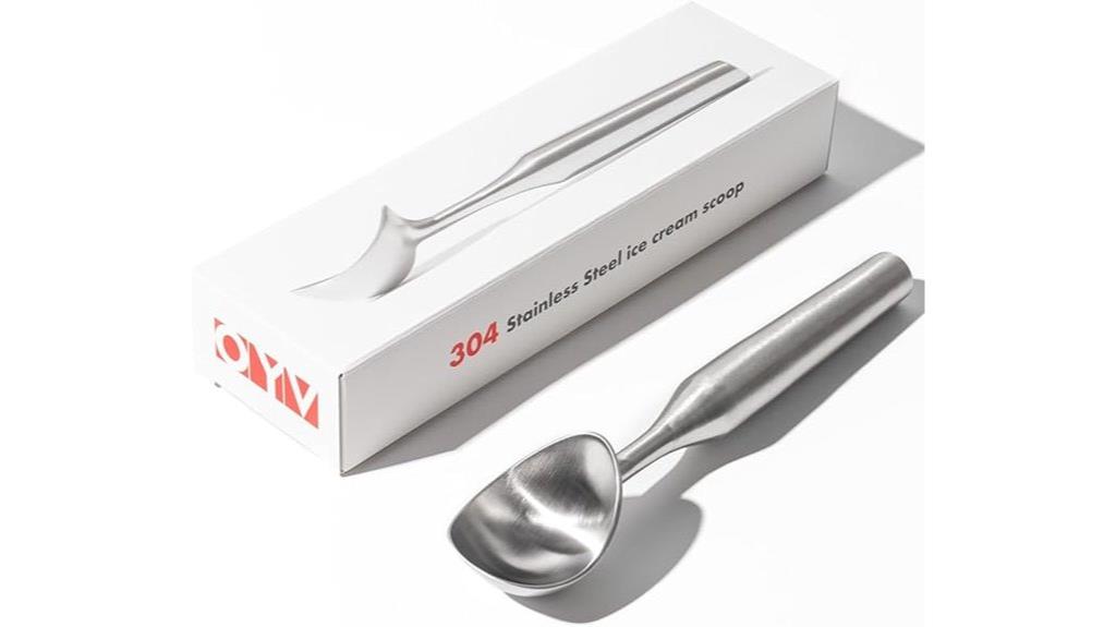 stainless ergonomic ice scoop