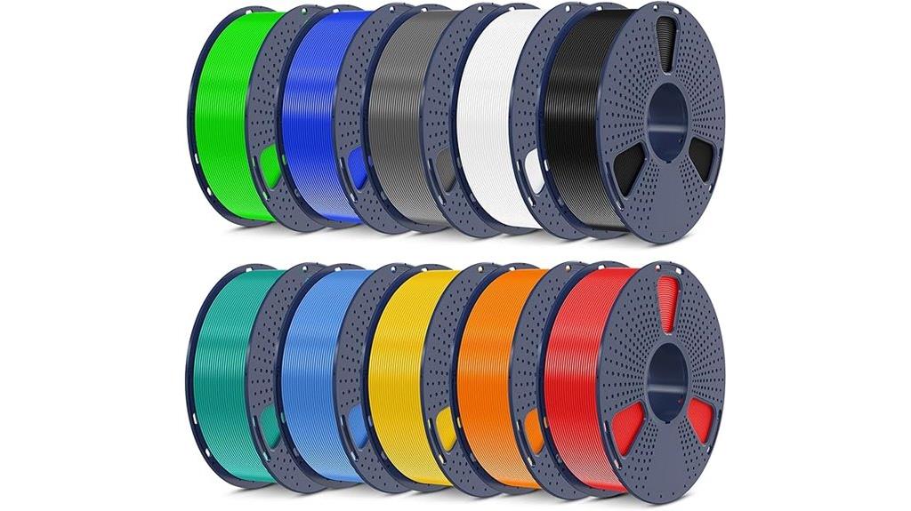 ten color 3d filament