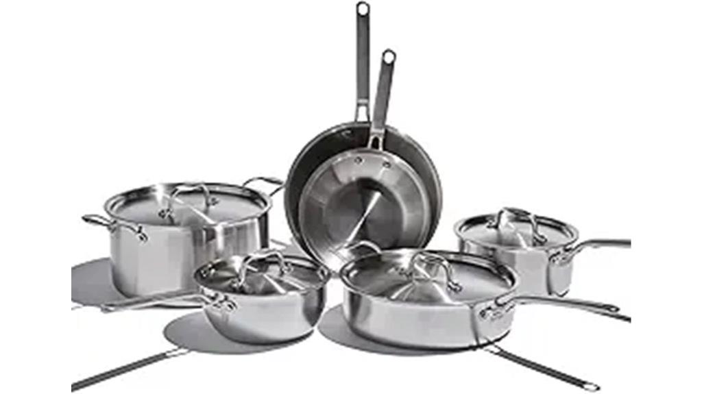 ten piece steel cookware set