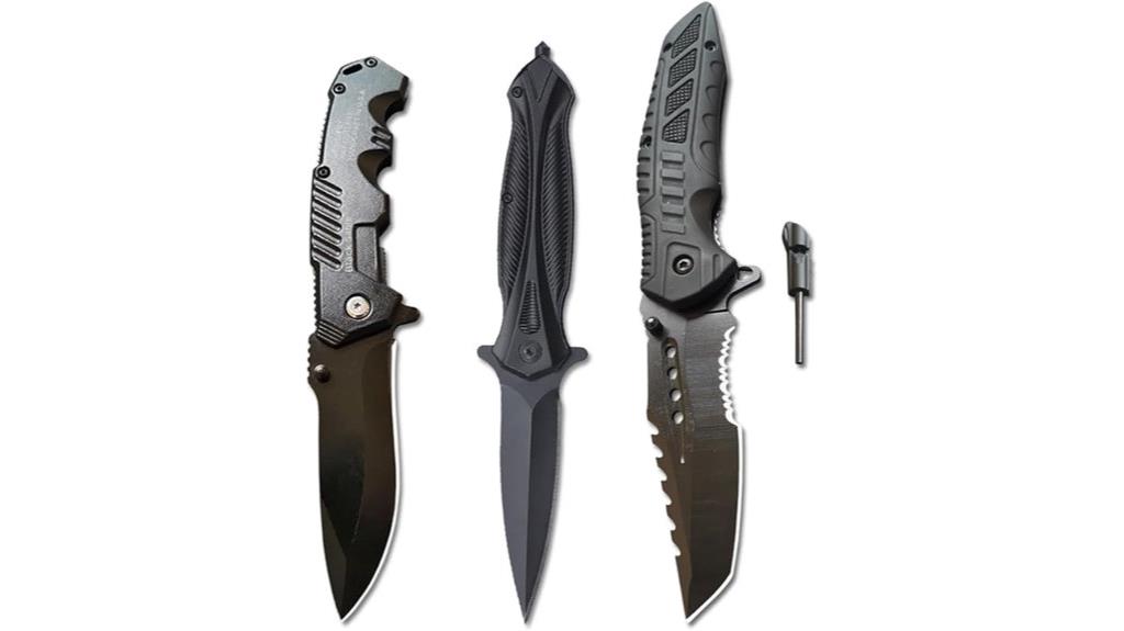 three piece folding knife set