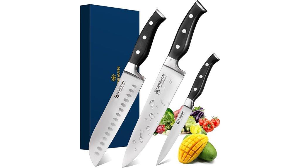 three piece kitchen knives