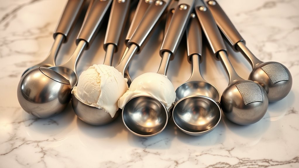 top stainless steel ice cream scoops