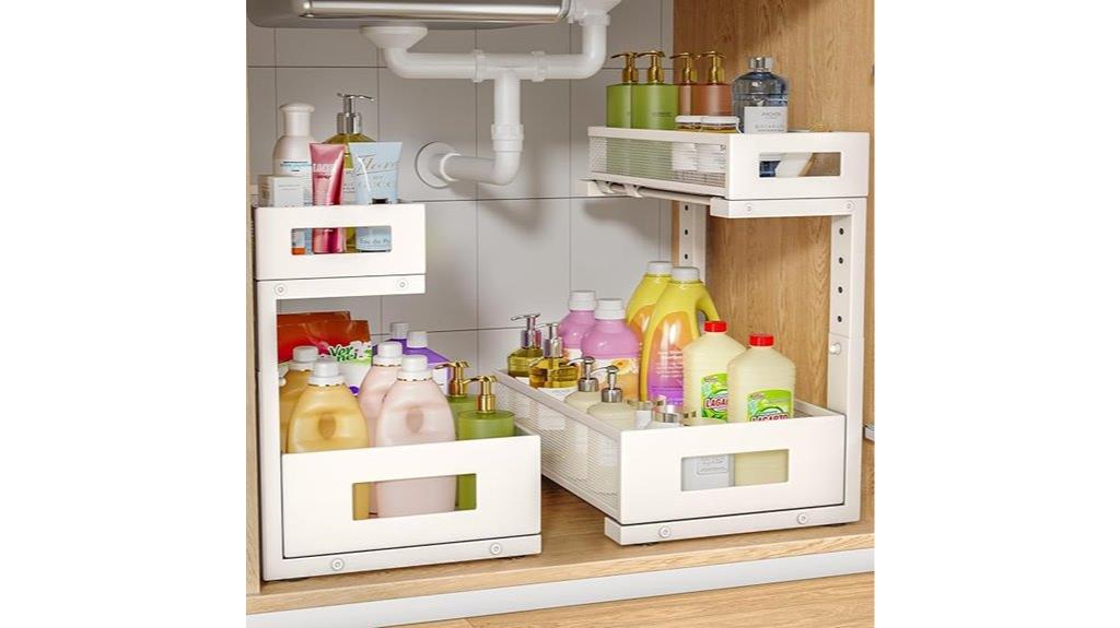 two piece sink storage