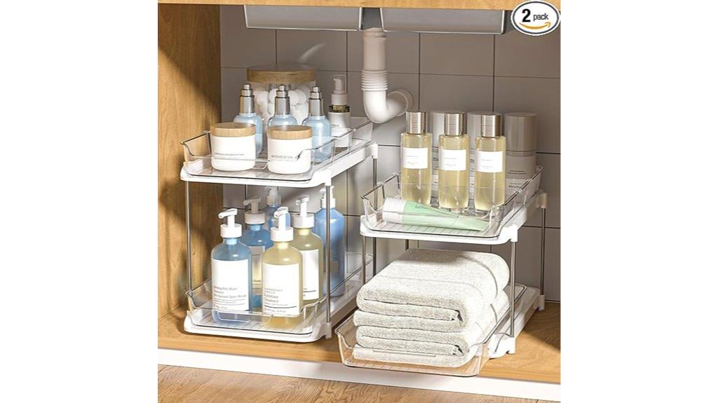 two tier bathroom storage