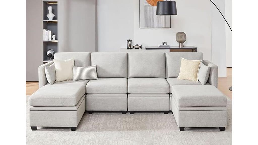 u shaped storage sectional