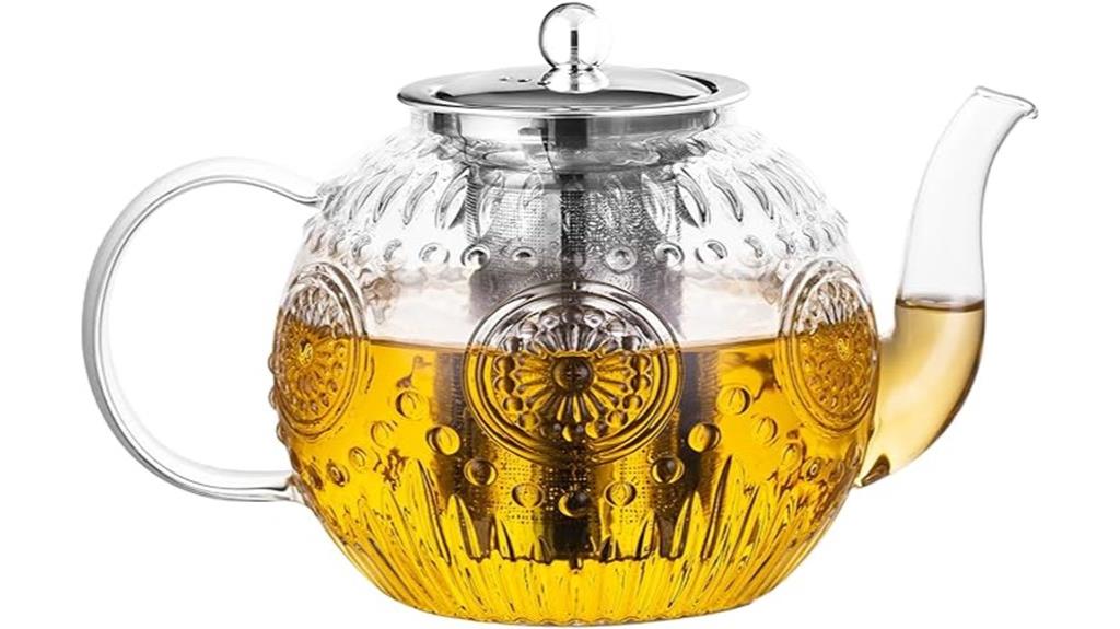vintage glass teapot with infuser