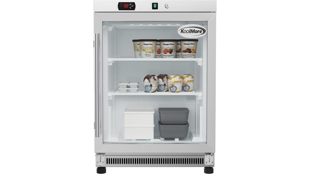 white 24 inch display freezer