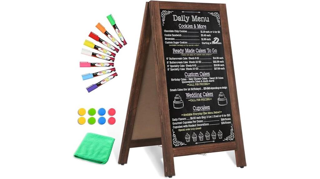wooden a frame chalkboard sign