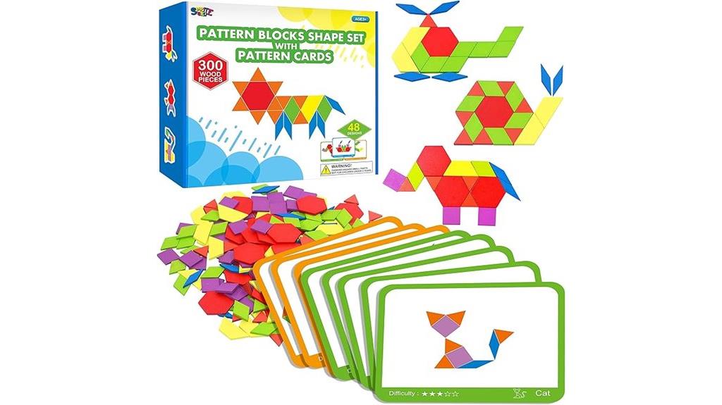 wooden blocks with design cards