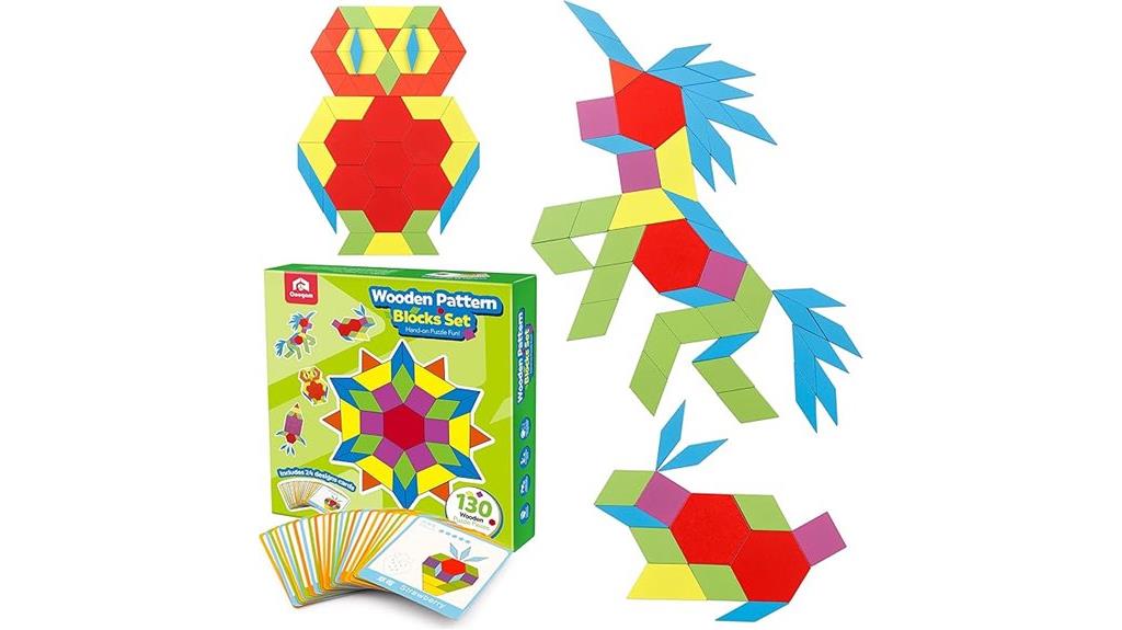 wooden educational pattern blocks
