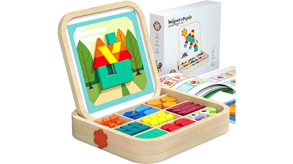 wooden magnetic pattern blocks