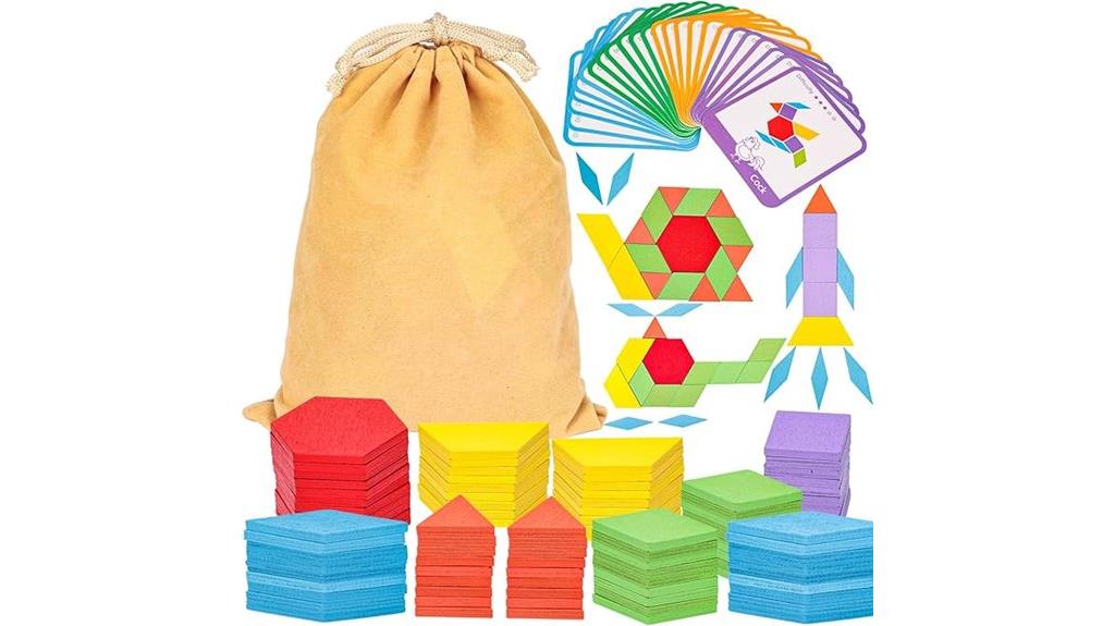 wooden pattern blocks set