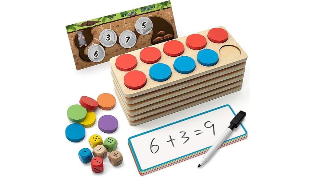 wooden ten frame math manipulatives